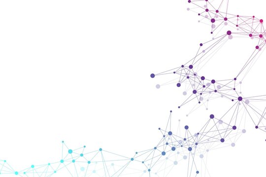 Geometric graphic background molecule and communication. Big data complex with compounds. Lines plexus, minimal array. Digital data visualization. Scientific cybernetic illustration.