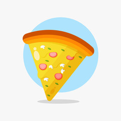 Slice of pizza cartoon icon design