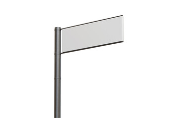 Obraz premium White blank road or direction sign mockup isolated on white background. 3d rendering.