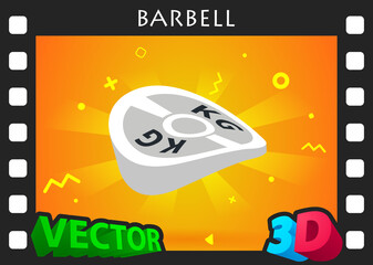 Barbell isometric design icon. Vector web illustration. 3d colorful concept