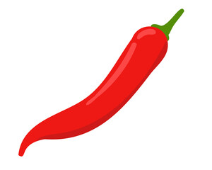 Vector illustration of a chili pepper. Whole vegetable. Suitable for any designs and decorations related to organic food, vegetarian, vegan and garden.