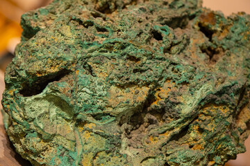 Raw malachite close-up. Background, texture of malachite. green malachite color