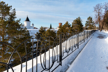 snow covered fence