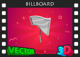 Billboard isometric design icon. Vector web illustration. 3d colorful concept