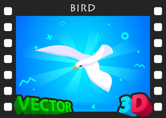 Bird isometric design icon. Vector web illustration. 3d colorful concept