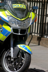 British Police motorbike London England