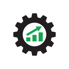 Gear exchange market concept icon. Progress development strategy symbol. SEO business marketing sign. Business trend invest analyze statistic. Fintech icon. Vector illustration. 