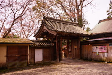 Yoshinoyama sakura cherry blossom and Yoshimizu Shrine. Mount Yoshino in Nara, Japan's most famous cherry blossom viewing spot - 日本 奈良県 吉野山 桜 吉水神社