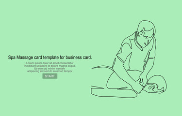 Spa Massage card template with business card, invitation, postcard. Vector illustration.