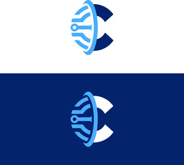 C Letter Creative Initial Tech Logo