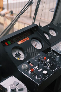 japanese tram control panel and cockpit