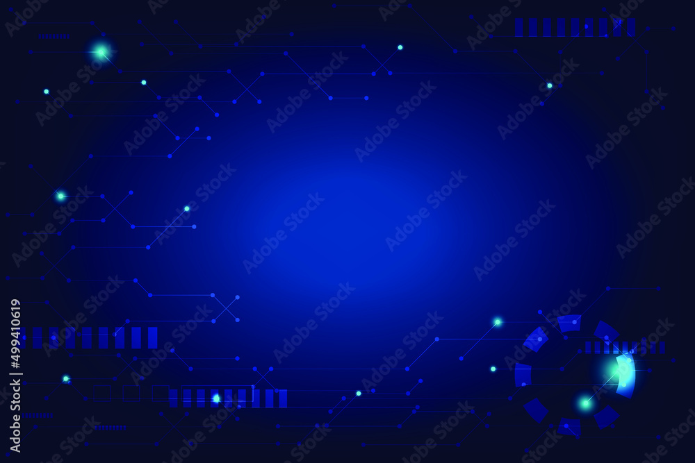 Poster network integration background with particles element. abstract blue technology background. modern g
