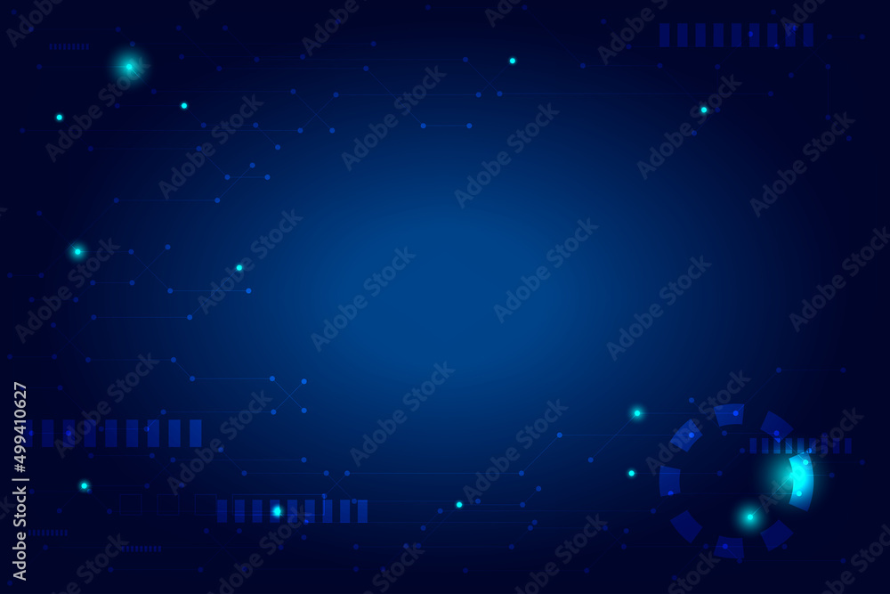 Poster network integration background with particles element. abstract blue technology background. modern g
