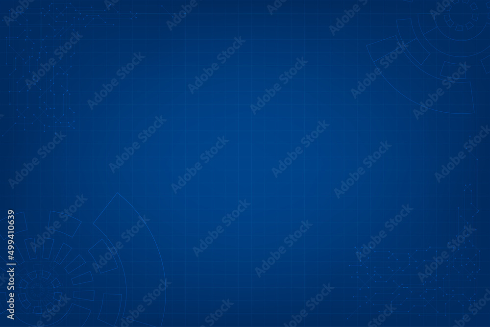 Poster abstract line of blue print technology with line of circle. visualization of futuristic modern commu