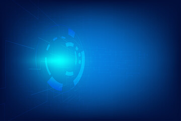 Abstract perspective blue technology background. Blank space template of network futuristic. Free design of presentation. Visualization of cloud communication data structure.