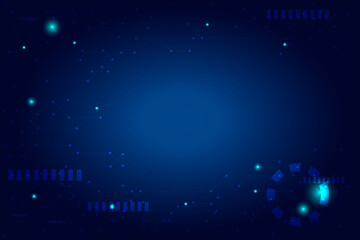 Network integration background with particles element. Abstract blue technology background. Modern graphic with connection pattern of cloud. Innovation and visualization template for design.