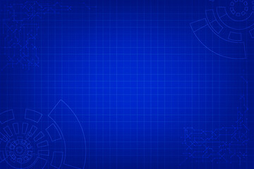 Abstract line of blue print technology with line of circle. Visualization of futuristic modern communication in world wide. Circular line with dot connected together.