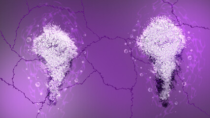 紫　泡　背景　壁紙　イラスト　デザイン