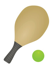Beach racket and ball. vector