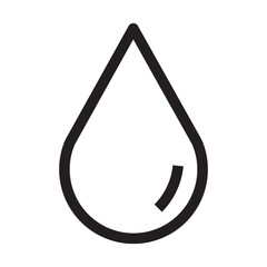 Water or oil drop icon in outline style on white background.
