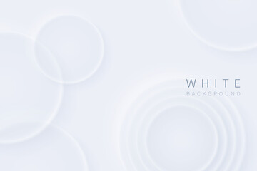 White background banner with circles. 