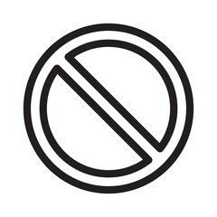 Stop or forbidden icon in outline style on white background.