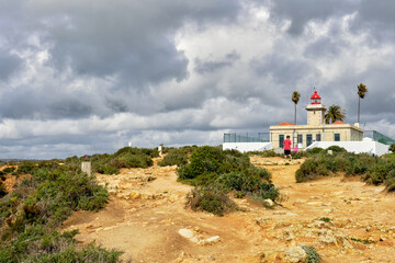 Fototapeta na wymiar lighthouse in Ponta da Piedade near Lagos, Algarve, Portugal
