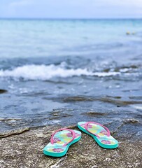 flip flops at the beach
