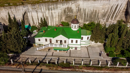 St. Klimentovsky Cave Monastery in the rock in Inkerman in the Crimea