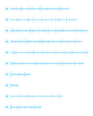 Voice message in social media chats. Sound waveform pattern for music player, video and chat.