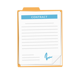 Folder with documents with signature, contract