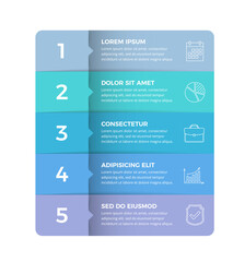 Infographic template with 5 steps, workflow, process chart
