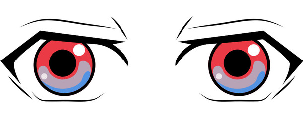 Colorful eyes collection isolated on white, modern design, Cartoon woman eyes and eyebrows with lashes. Isolated vector illustration. Can be used for T-shirt print, tattoo color concept.