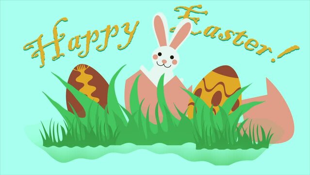 easter bunny with easter eggs
