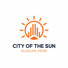 minimalist and luxury logo concept for city of the sun