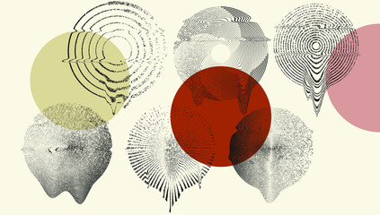 Glitch distorted geometric shape . Minimal art design . Noise destroyed circle logo . Trendy defect error shapes . Glitched frame .Broken effect .Grunge texture . Distressed element .vector 