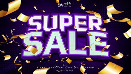 super sale 3d style text effect