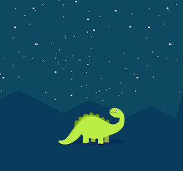 Little cute dinosaur. Vector illustration.