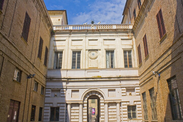 Fototapeta na wymiar Patio of Civic Museum of Palazzo Mosca in Pesaro