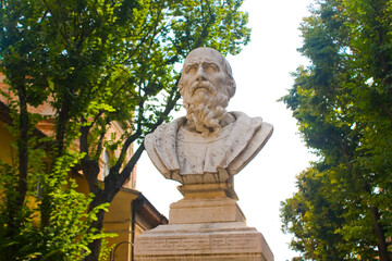 Bust of the Italian poet Pandolfo Colenuccio in Pesaro
