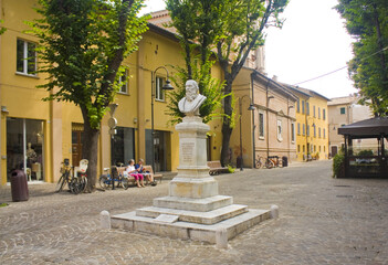 Bust of the Italian poet Pandolfo Colenuccio in Pesaro