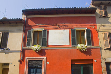 Fototapeta na wymiar Typical old architecture in Pesaro, Italy