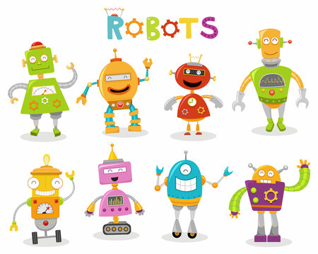 Collection Of Cute Robot Characters
