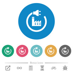 Fototapeta premium Power plant flat round icons