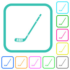 Ice hockey stick vivid colored flat icons