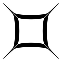 Square Star Abstract Flat Icon Isolated On White Background