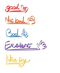 손글씨 평가 필기 일러스트 벡터 소스 디자인