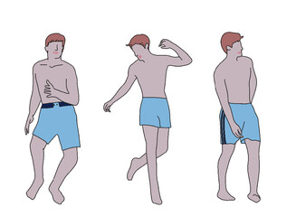 수영 남자 춤추는 일러스트  아이콘 벡터 소스 디자인