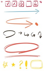 손글씨 필기 표시 일러스트 아이콘 벡터 소스 디자인