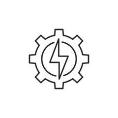 Mechanical energy icon. Gear wheel energy icon. High quality black vector illustration.